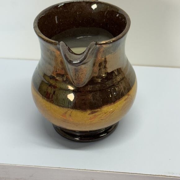 Set of 3 Allertons Longton England Copper Luster Painted Matching Pitchers - Picture 9 of 13